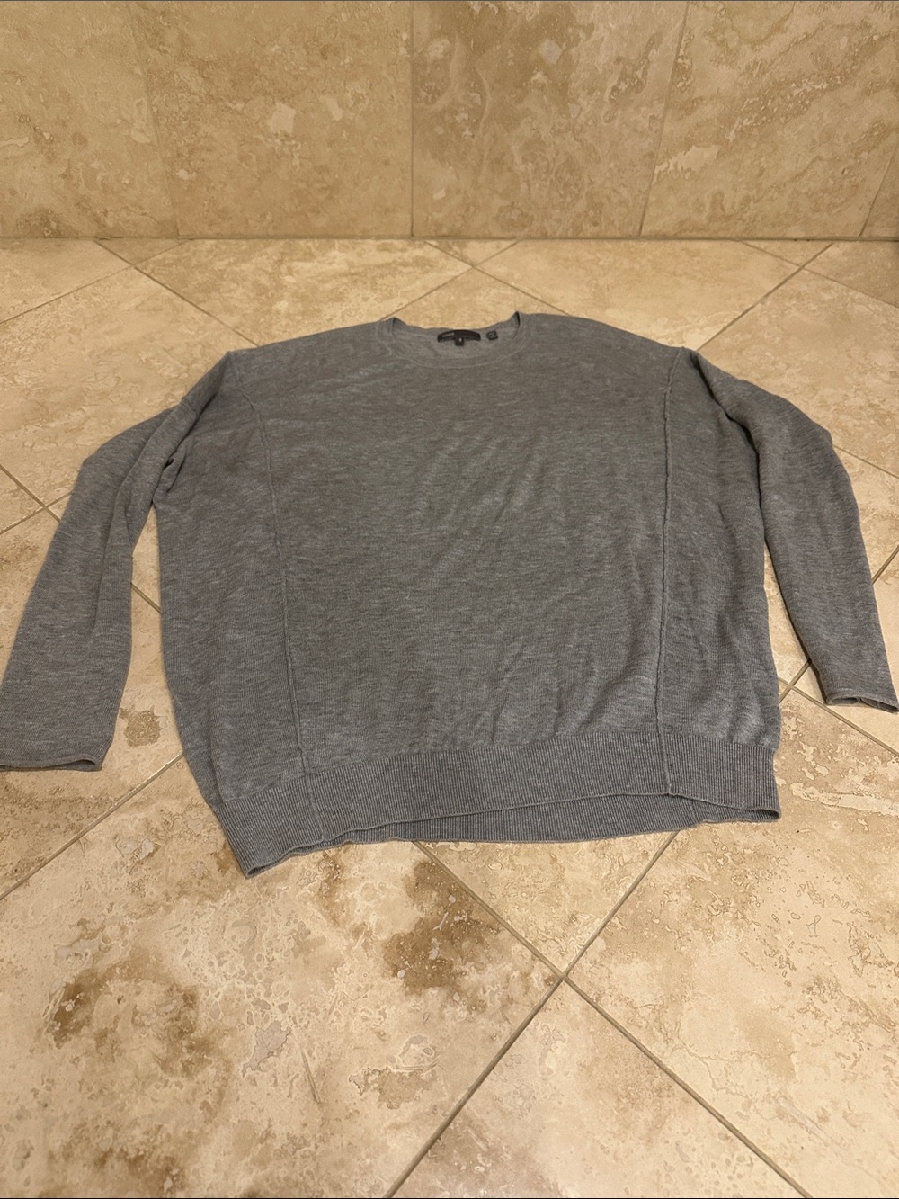 Vince Cashmere Blend Crewneck Sweater in Heather Gray